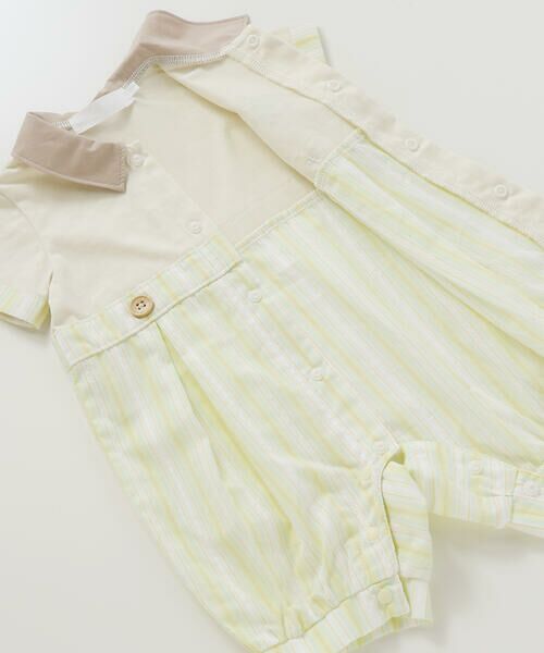 SLAP SLIP BABY / スラップ スリップ ベビー ロンパース | 【お揃い】マルチストライプ切り替え襟付き半袖ロンパースベビー(70~80cm) | 詳細11
