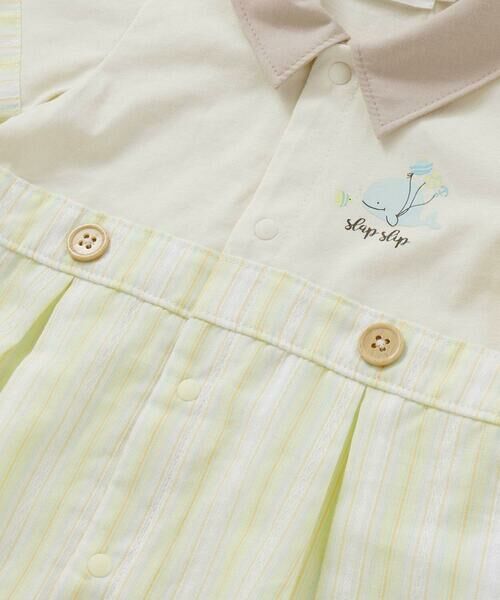 SLAP SLIP BABY / スラップ スリップ ベビー ロンパース | 【お揃い】マルチストライプ切り替え襟付き半袖ロンパースベビー(70~80cm) | 詳細13