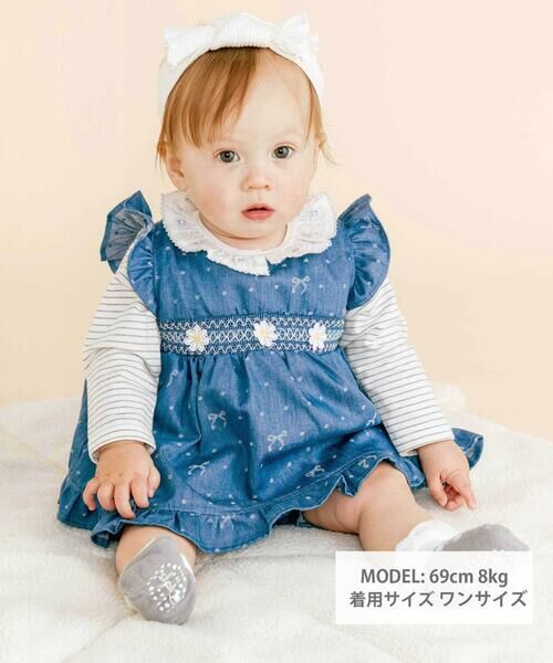 SLAP SLIP BABY / スラップ スリップ ベビー ベビー・キッズウエア | 花レースつきスモッキングワンピース+ブルマ2点セットベビー(70~80cm) | 詳細1