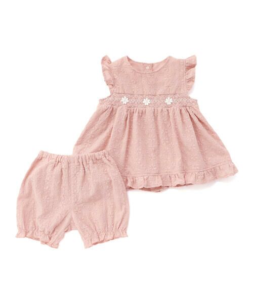 SLAP SLIP BABY / スラップ スリップ ベビー ベビー・キッズウエア | 花レースつきスモッキングワンピース+ブルマ2点セットベビー(70~80cm) | 詳細8