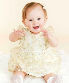 SLAP SLIP BABY / スラップ スリップ ベビー ベビー・キッズウエア | 花柄リボン付きオーガンジーワンピース+ブルマ2点セットベビー(70~80cm)