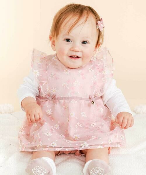 SLAP SLIP BABY / スラップ スリップ ベビー ベビー・キッズウエア | 花柄リボン付きオーガンジーワンピース+ブルマ2点セットベビー(70~80cm) | 詳細1