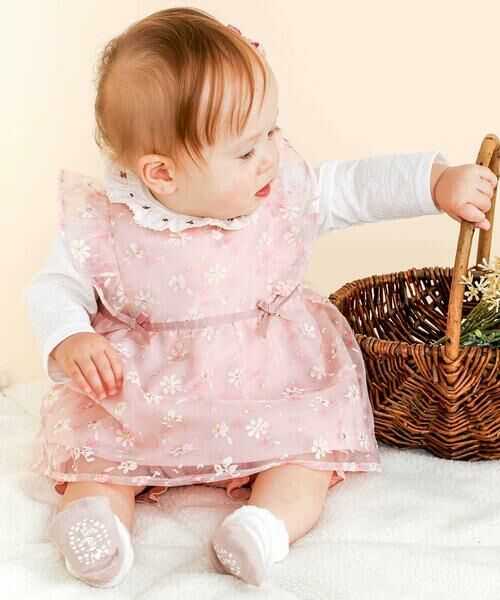 SLAP SLIP BABY / スラップ スリップ ベビー ベビー・キッズウエア | 花柄リボン付きオーガンジーワンピース+ブルマ2点セットベビー(70~80cm) | 詳細2