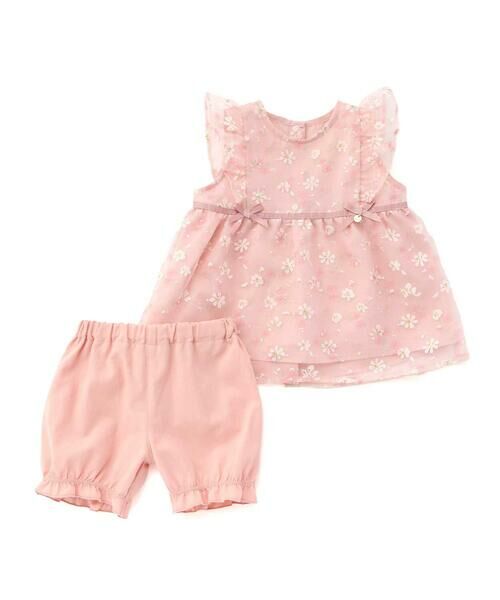 SLAP SLIP BABY/スラップ スリップ ベビー 花柄リボン付きオーガンジーワンピース+ブルマ2点セットベビー(70~80cm) ピンク系 ワンサイズ(70-80cm) SLAP SLIP BABY/スラップ スリップ ベビー 花柄リボン付きオーガンジーワンピース+ブルマ2点セットベビー(70~80cm) ピンク系 ワンサイズ(70-80cm)