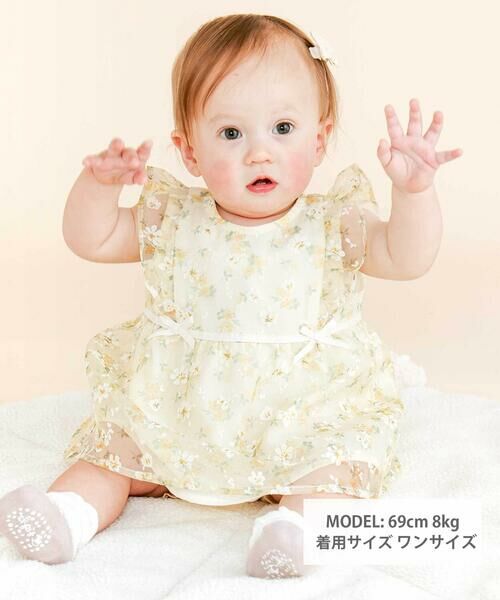 SLAP SLIP BABY / スラップ スリップ ベビー ベビー・キッズウエア | 花柄リボン付きオーガンジーワンピース+ブルマ2点セットベビー(70~80cm) | 詳細7