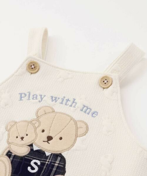 SLAP SLIP BABY / スラップ スリップ ベビー ベビー・キッズウエア | 【お揃い】パッチ刺しゅうポコポコアニマル柄サロペット+プリントボディミニ2点セットベビー(70~80cm) | 詳細5