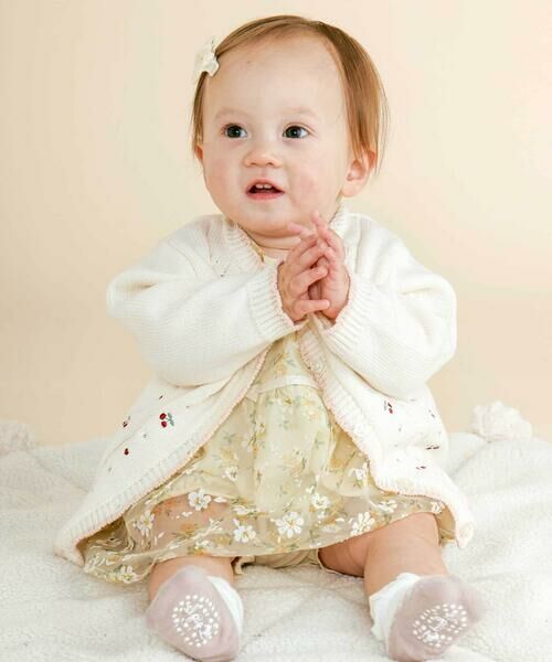 SLAP SLIP BABY / スラップ スリップ ベビー ベビー・キッズウエア | チェリーハート刺しゅうニットカーディガンベビー(70~80cm) | 詳細1