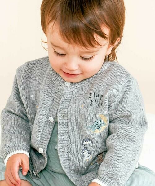 SLAP SLIP BABY / スラップ スリップ ベビー ベビー・キッズウエア | ペンギンイヌクマアニマル恐竜刺しゅう配色カーディガンベビー(70~80cm) | 詳細4