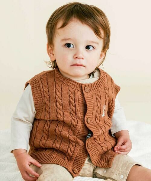 SLAP SLIP BABY / スラップ スリップ ベビー ベビー・キッズウエア | クマさん刺しゅうニットベストベビー(70~80cm) | 詳細6