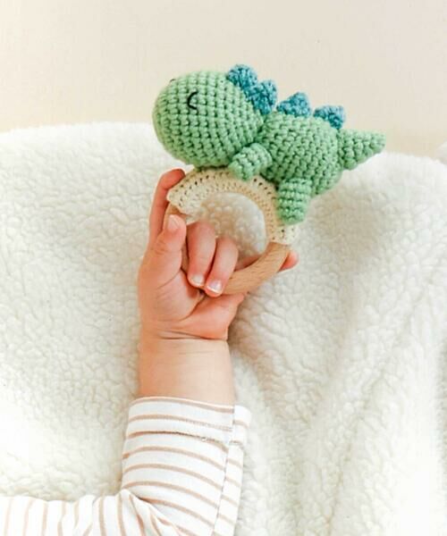 SLAP SLIP BABY / スラップ スリップ ベビー ベビー・キッズグッズ | 【お揃い】アニマルクマウサギペンギン恐竜すやすやモチーフ編みぐるみ木製歯がためベビー | 詳細9