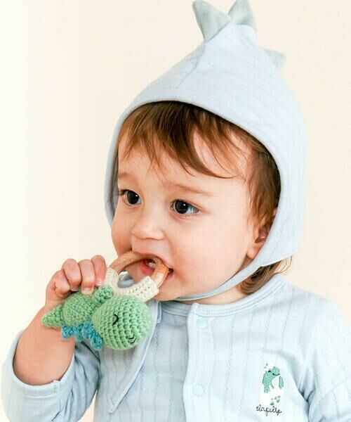 SLAP SLIP BABY / スラップ スリップ ベビー ベビー・キッズグッズ | 【お揃い】アニマルクマウサギペンギン恐竜すやすやモチーフ編みぐるみ木製歯がためベビー | 詳細10