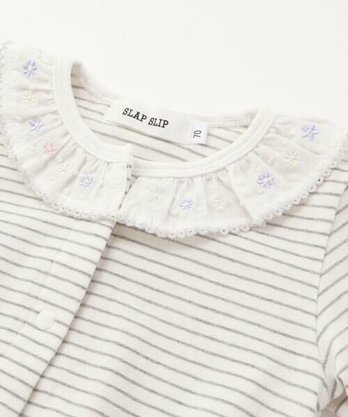 SLAP SLIP BABY / スラップ スリップ ベビー ロンパース | 無地ボーダーレース襟付きボディミニベビー(70~80cm) | 詳細14