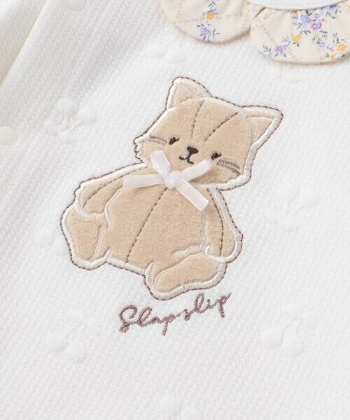 SLAP SLIP BABY / スラップ スリップ ベビー ロンパース | 【お揃い】花柄スカラップ襟ウサギネコパッチ刺しゅうロンパースベビー(60~80cm) | 詳細6