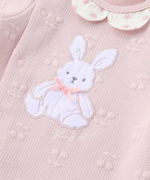 SLAP SLIP BABY / スラップ スリップ ベビー ロンパース | 【お揃い】花柄スカラップ襟ウサギネコパッチ刺しゅうロンパースベビー(60~80cm) | 詳細10