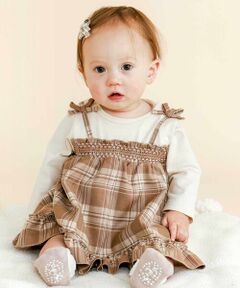 SLAP SLIP BABY / スラップ スリップ ベビー ロンパース | 【お揃い】チェックワンピースドッキングロンパースベビー(70~80cm)