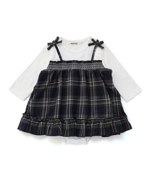 SLAP SLIP BABY / スラップ スリップ ベビー ロンパース | 【お揃い】チェックワンピースドッキングロンパースベビー(70~80cm) | 詳細1