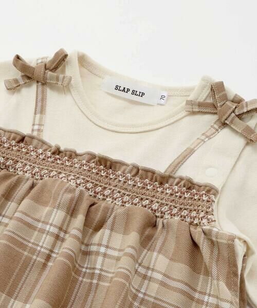 SLAP SLIP BABY / スラップ スリップ ベビー ロンパース | 【お揃い】チェックワンピースドッキングロンパースベビー(70~80cm) | 詳細6