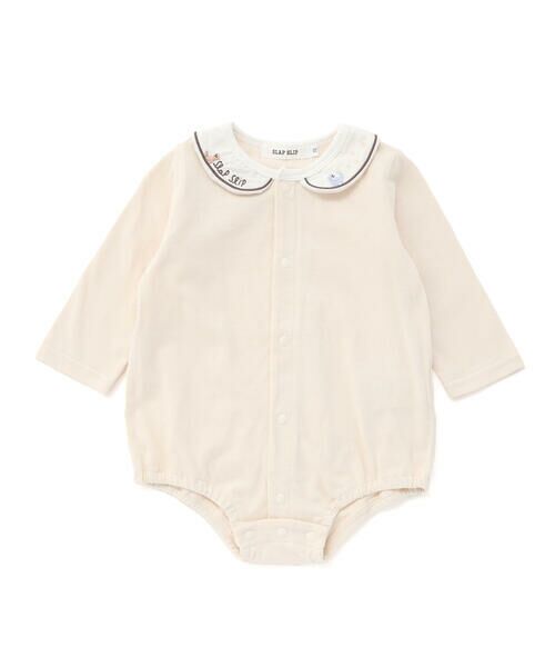 SLAP SLIP BABY / スラップ スリップ ベビー ロンパース | 無地ボーダーアニマルクマ恐竜刺しゅうライン襟付きボディミニベビー(70~80cm) | 詳細1