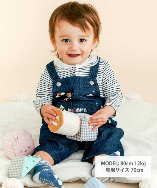 SLAP SLIP BABY / スラップ スリップ ベビー ロンパース | 無地ボーダーアニマルクマ恐竜刺しゅうライン襟付きボディミニベビー(70~80cm) | 詳細5