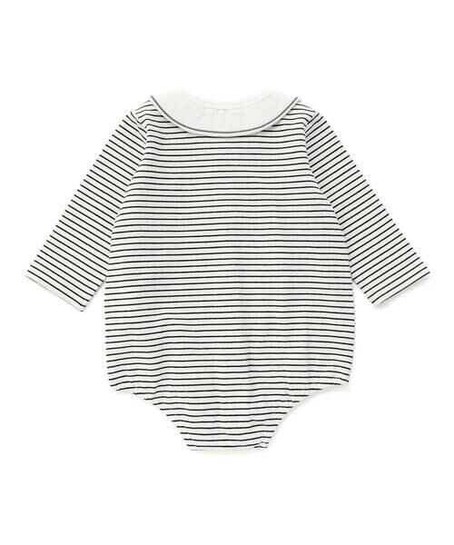 SLAP SLIP BABY / スラップ スリップ ベビー ロンパース | 無地ボーダーアニマルクマ恐竜刺しゅうライン襟付きボディミニベビー(70~80cm) | 詳細7
