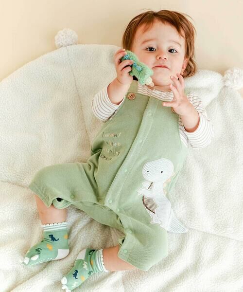 恐竜しっぽサロペットドッキングロンパースベビー(70~80cm