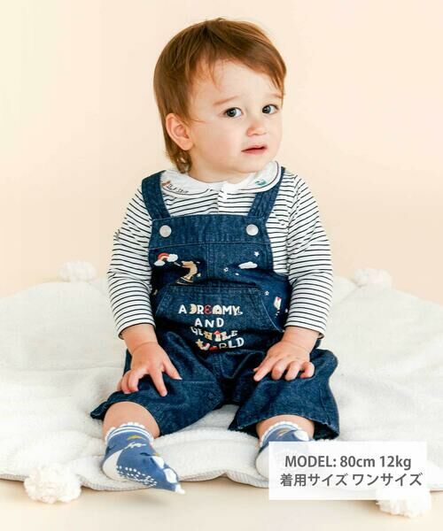 SLAP SLIP BABY / スラップ スリップ ベビー ベビー・キッズウエア | 【お揃い】デニムチェックフロントプリントサロペットベビー(70~80cm) | 詳細1