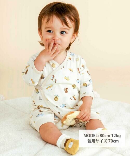 SLAP SLIP BABY / スラップ スリップ ベビー 肌着 | コットンアニマルイヌ恐竜お花マルチプリント総柄肌着ベビー(60~70cm) | 詳細10