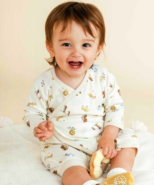 SLAP SLIP BABY / スラップ スリップ ベビー 肌着 | コットンアニマルイヌ恐竜お花マルチプリント総柄肌着ベビー(60~70cm) | 詳細11