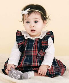 SLAP SLIP BABY / スラップ スリップ ベビー ベビー・キッズウエア | 【お揃い】肩フリルリボンチェックワンピース+ブルマセットアップベビー(70~80cm)