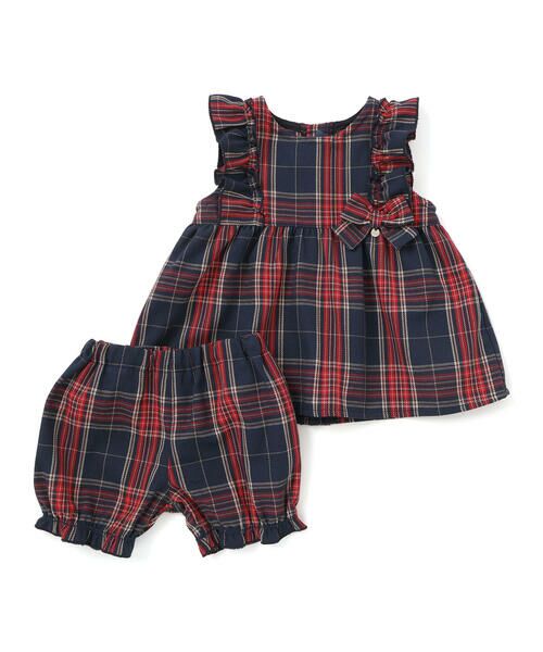 SLAP SLIP BABY / スラップ スリップ ベビー ベビー・キッズウエア | 【お揃い】肩フリルリボンチェックワンピース+ブルマセットアップベビー(70~80cm) | 詳細15