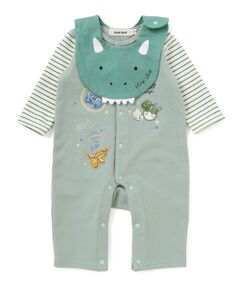 SLAP SLIP BABY / スラップ スリップ ベビー ロンパース | ドラゴン刺しゅうロンパース+お顔スタイ2点セットベビー(60~80cm)