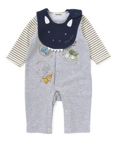 SLAP SLIP BABY / スラップ スリップ ベビー ロンパース | ドラゴン刺しゅうロンパース+お顔スタイ2点セットベビー(60~80cm)