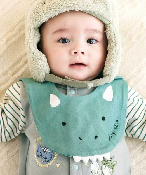 SLAP SLIP BABY / スラップ スリップ ベビー ロンパース | ドラゴン刺しゅうロンパース+お顔スタイ2点セットベビー(60~80cm) | 詳細2