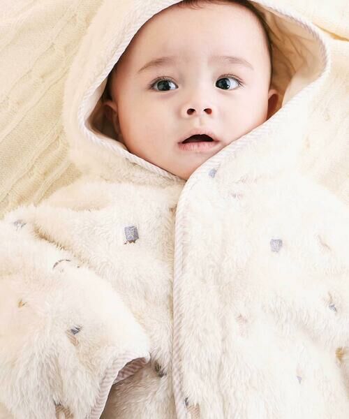 SLAP SLIP BABY / スラップ スリップ ベビー ベビー・キッズウエア | 【お揃い】フード付き総柄刺しゅうもこもこボアマントベビー(50~90cm) | 詳細2