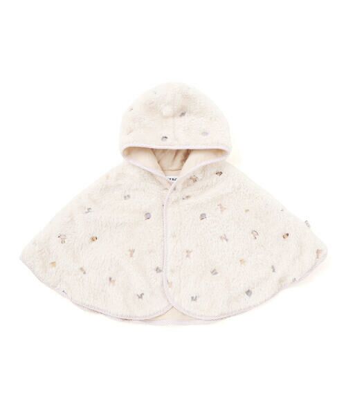 SLAP SLIP BABY / スラップ スリップ ベビー ベビー・キッズウエア | 【お揃い】フード付き総柄刺しゅうもこもこボアマントベビー(50~90cm) | 詳細3