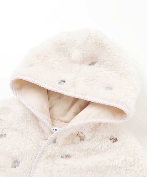 SLAP SLIP BABY / スラップ スリップ ベビー ベビー・キッズウエア | 【お揃い】フード付き総柄刺しゅうもこもこボアマントベビー(50~90cm) | 詳細5