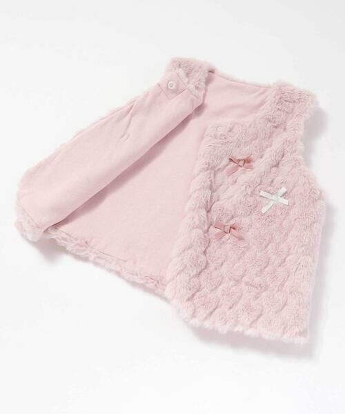 SLAP SLIP BABY / スラップ スリップ ベビー ベビー・キッズウエア | 【お揃い】リボンいっぱいハート柄ファーベストベビー(70~80cm) | 詳細15