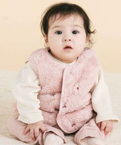 SLAP SLIP BABY / スラップ スリップ ベビー ベビー・キッズウエア | 【お揃い】総柄刺しゅうもこもこボアリバーシブルベストベビー(70~80cm)