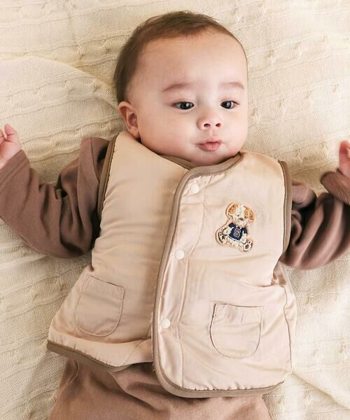 SLAP SLIP BABY / スラップ スリップ ベビー ベビー・キッズウエア | 【お揃い】総柄刺しゅうもこもこボアリバーシブルベストベビー(70~80cm) | 詳細2