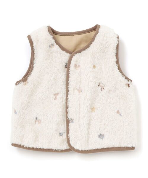 SLAP SLIP BABY / スラップ スリップ ベビー ベビー・キッズウエア | 【お揃い】総柄刺しゅうもこもこボアリバーシブルベストベビー(70~80cm) | 詳細3