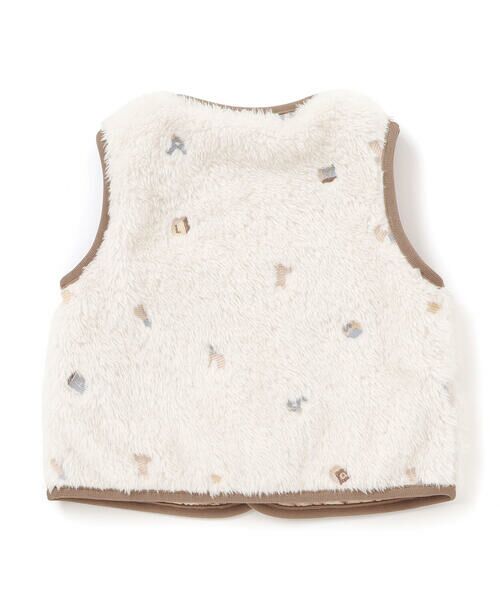 SLAP SLIP BABY / スラップ スリップ ベビー ベビー・キッズウエア | 【お揃い】総柄刺しゅうもこもこボアリバーシブルベストベビー(70~80cm) | 詳細4