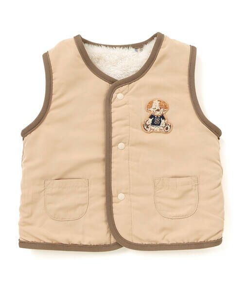 SLAP SLIP BABY / スラップ スリップ ベビー ベビー・キッズウエア | 【お揃い】総柄刺しゅうもこもこボアリバーシブルベストベビー(70~80cm) | 詳細5
