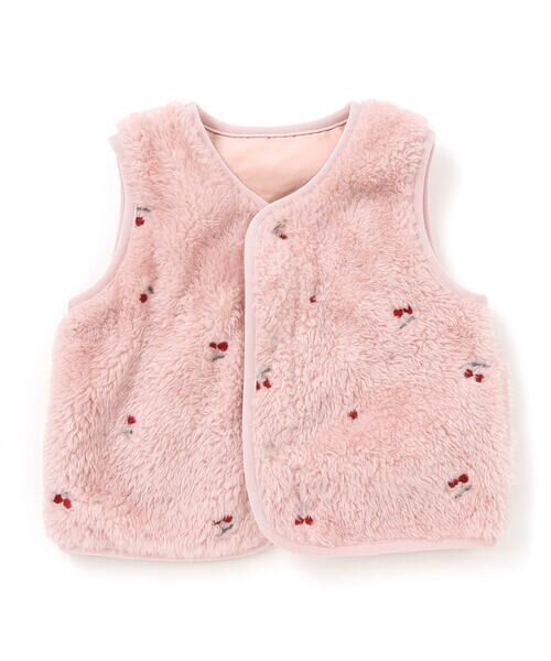 SLAP SLIP BABY / スラップ スリップ ベビー ベビー・キッズウエア | 【お揃い】総柄刺しゅうもこもこボアリバーシブルベストベビー(70~80cm) | 詳細11