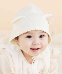 SLAP SLIP BABY / スラップ スリップ ベビー ベビー・キッズグッズ | リボン付きぴょっこりネコ耳ニット帽ベビー(44~48cm)