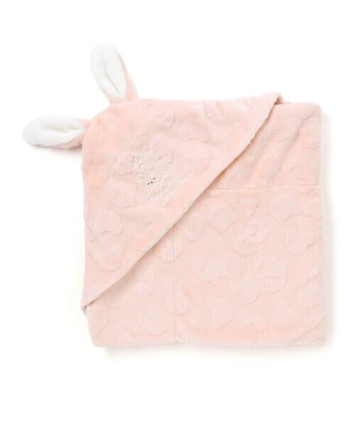 SLAP SLIP BABY/スラップ スリップ ベビー 【お揃い】アニマルクマウサギネコ恐竜ポコポコボアフード付きおくるみベビー ピンク(ウサギ) ﾜﾝｻｲｽﾞ