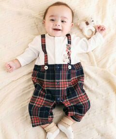 SLAP SLIP BABY / スラップ スリップ ベビー ロンパース | 【お揃い】チェックサロペットドッキングロンパースベビー(70~80cm)