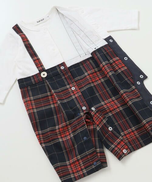 SLAP SLIP BABY / スラップ スリップ ベビー ロンパース | 【お揃い】チェックサロペットドッキングロンパースベビー(70~80cm) | 詳細10