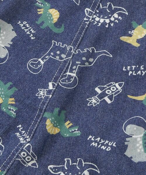 SLAP SLIP BABY / スラップ スリップ ベビー ロンパース | 【お揃い】デニムツイル恐竜ロケット総柄ジャンプスーツベビー(70~80cm) | 詳細12