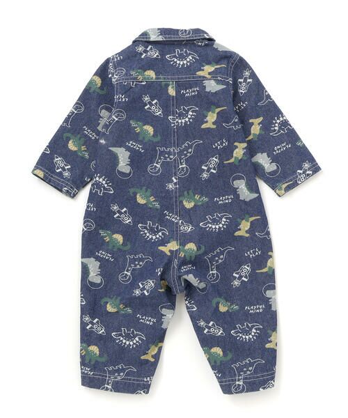 SLAP SLIP BABY / スラップ スリップ ベビー ロンパース | 【お揃い】デニムツイル恐竜ロケット総柄ジャンプスーツベビー(70~80cm) | 詳細4