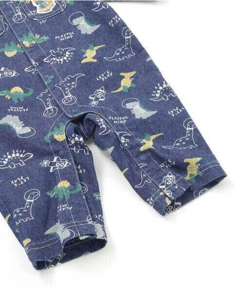 SLAP SLIP BABY / スラップ スリップ ベビー ロンパース | 【お揃い】デニムツイル恐竜ロケット総柄ジャンプスーツベビー(70~80cm) | 詳細9